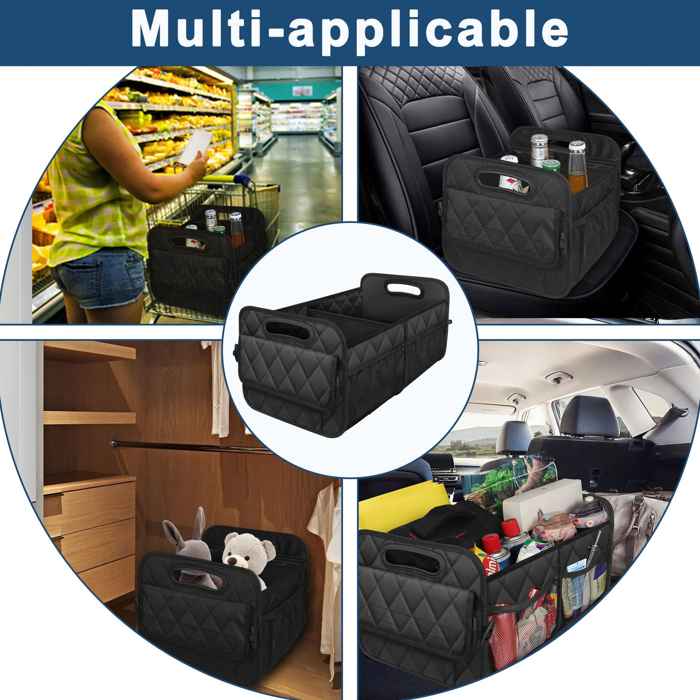 Deosk Car Trunk Organizer With 6 Pockets For SUV And Car Storage