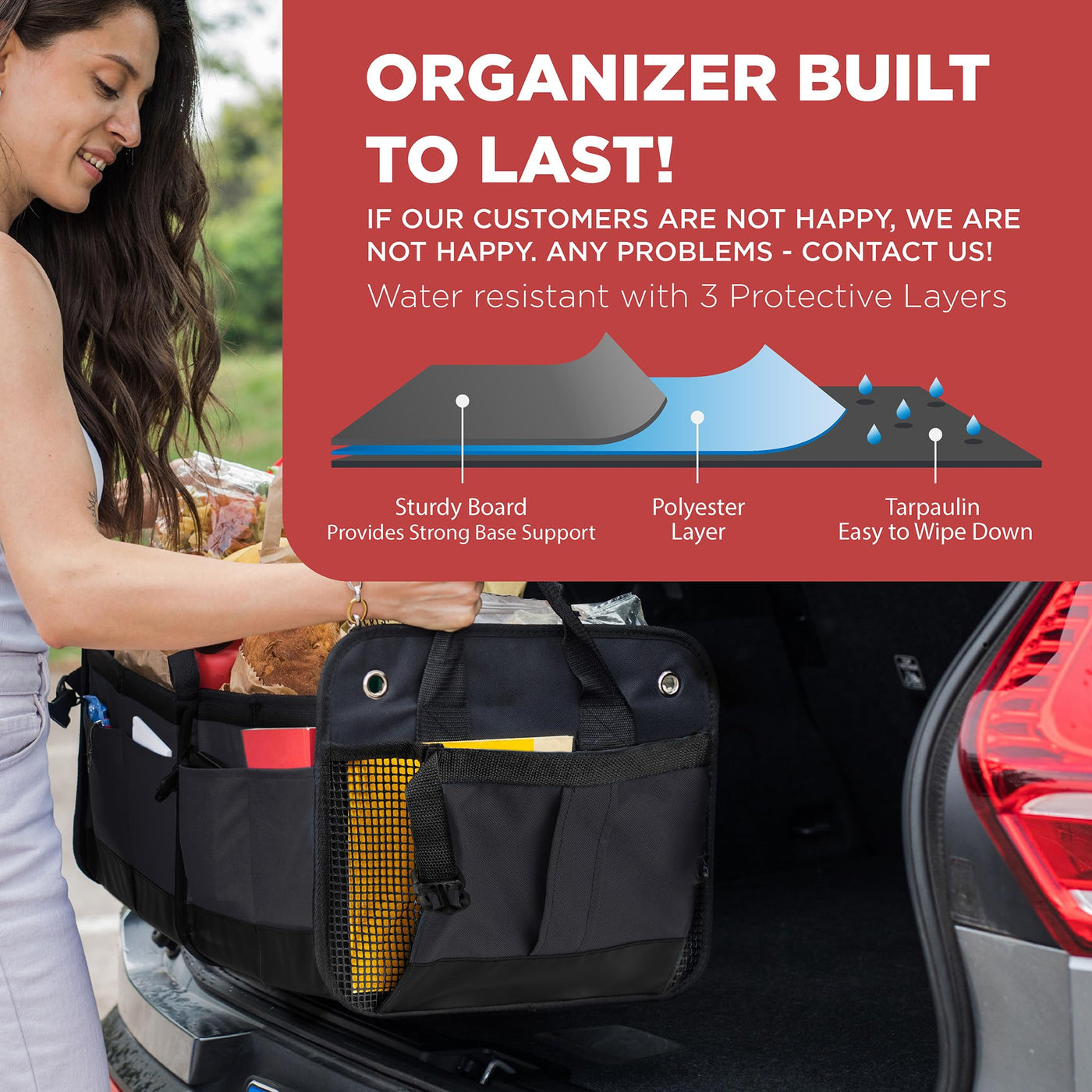 TRUNKCRATEPRO Car Trunk Organizer Adjustable Multi Compartment Storage
