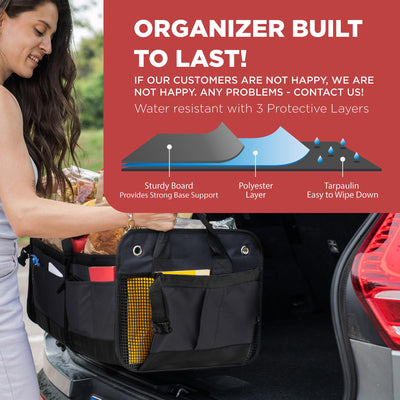 TRUNKCRATEPRO Car Trunk Organizer Adjustable Multi Compartment Storage