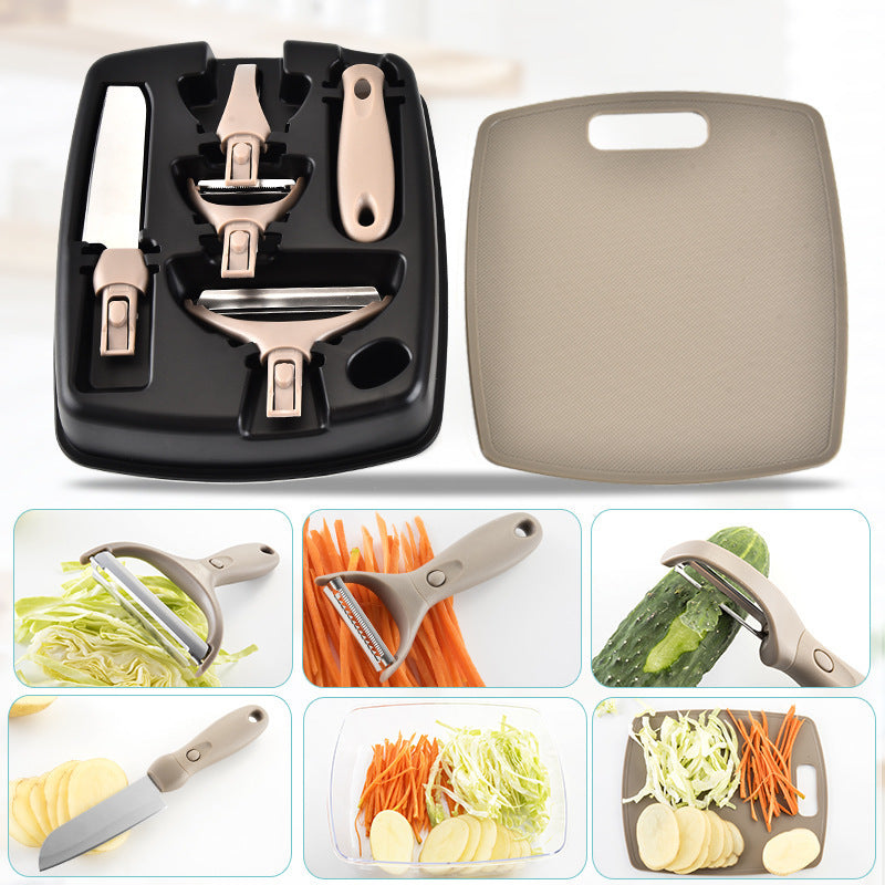 Multi-function Kitchen Peeler Set Stainless Steel Cutter Board Tools