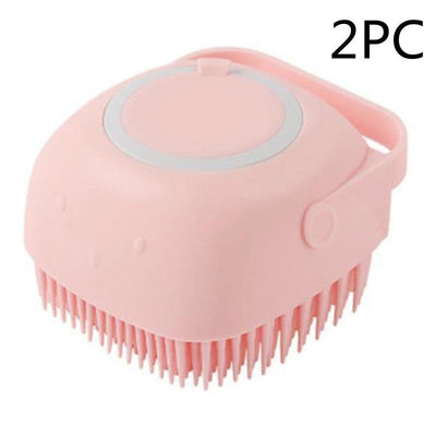 Silicone Dog Grooming Brush Bath Massage Gloves Shampoo Dispenser