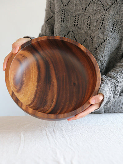 Natural Wooden Bowl For Kitchen Fruit Salad And Food Serving