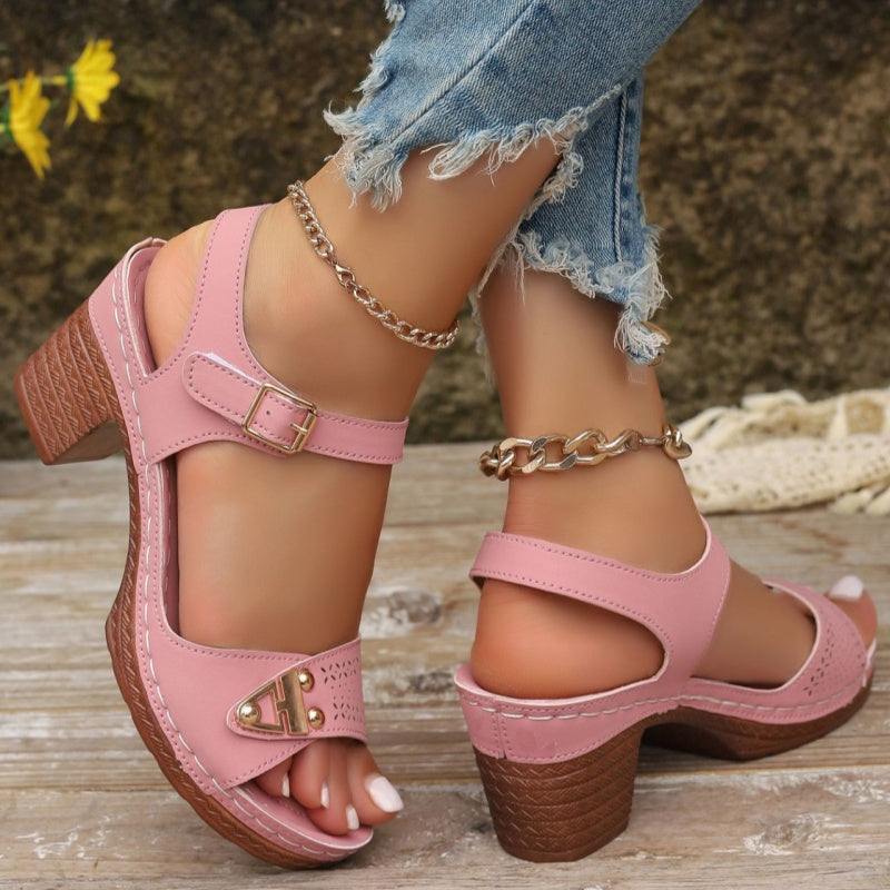 Elegant Women's Block Heel Sandals Stylish Comfortable Design