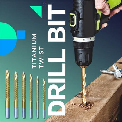 Titanium Twist Drill Bit Set 6 Pieces Power Tool Accessories