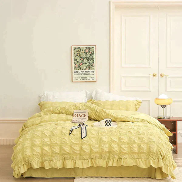 Icy Summer Seersucker Quilt Set 4-Piece Lightweight Cooling Quilt