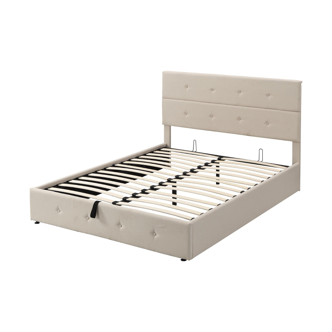 Queen Size Upholstered Platform Bed With Spacious Underbed Storage