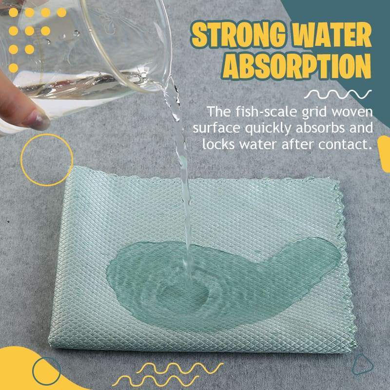 Fish Scale Rag Towel Durable Absorbent Multipurpose Cleaning Cloth