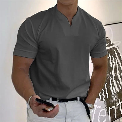 Men's Short Sleeve Fitness T-shirt Business Casual Athletic Tee