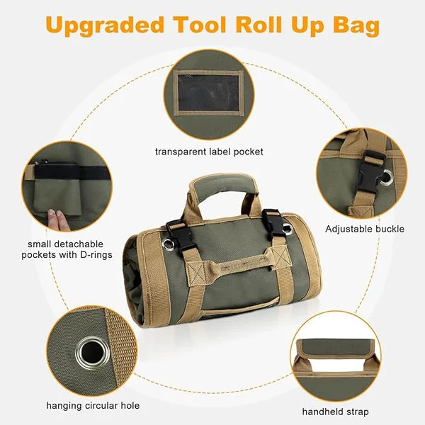 Durable Tool Roll Bag Organizer For Portable Tool Storage