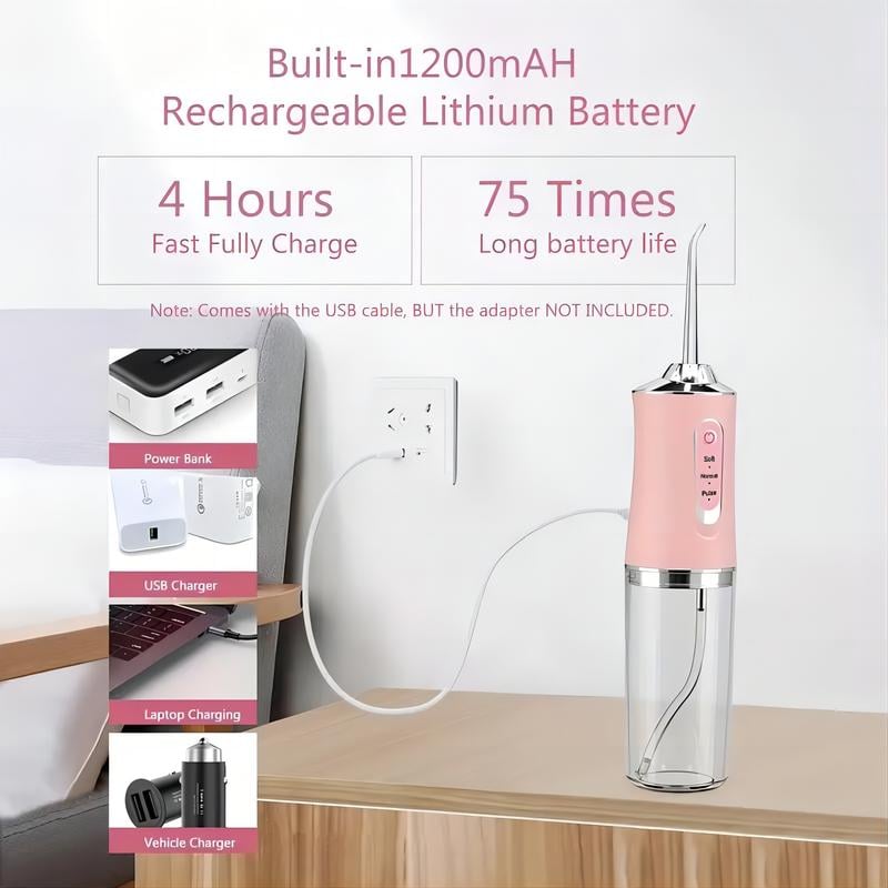Portable Water Flosser Oral Irrigator Teeth Cleaner Travel Device