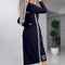 Women's Long Sleeve Button Down Dress With Side Slit