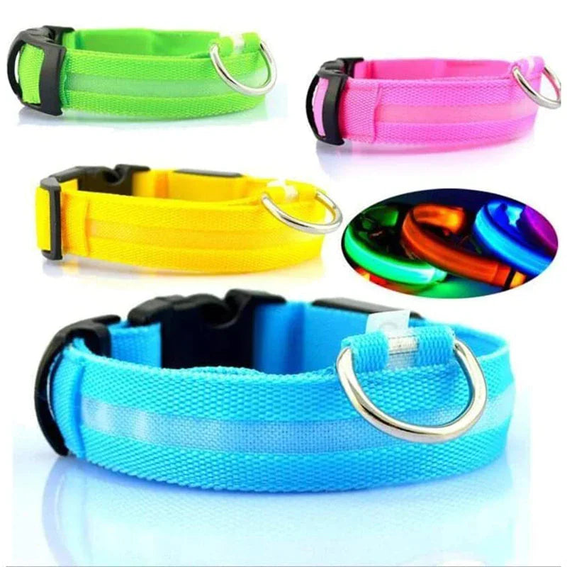 LED Dog Collar Adjustable Waterproof Blinking Safety Light For Pets