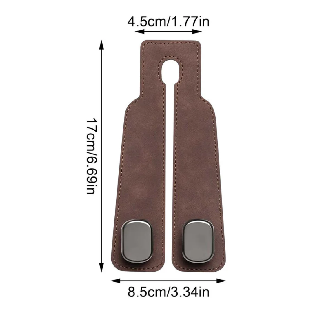 Leather Car Seat Hooks For Organizing Hanging Items In Vehicle
