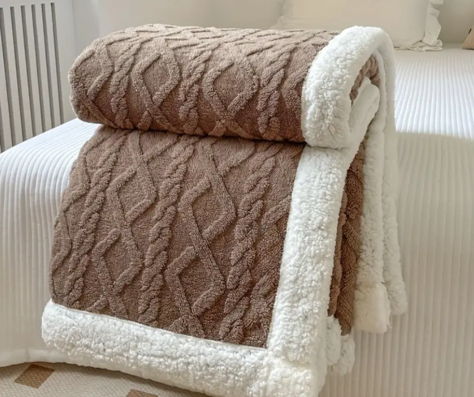 Reversible Sherpa Throw Blanket Soft Cozy Warm Lightweight Cover
