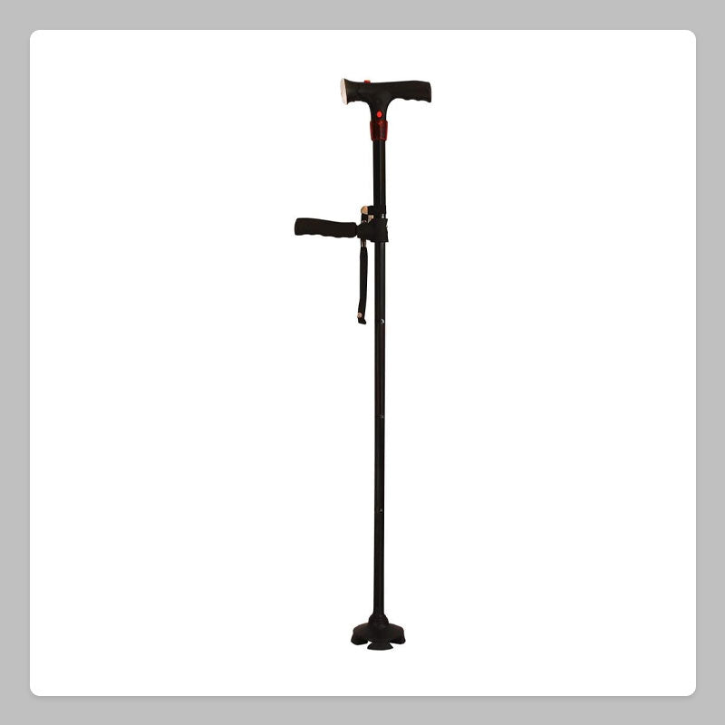 Elderly Cane With Alarm LED Double Handle For Safety