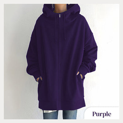 Women's Hooded Sweater Zippered Autumn Winter Warm Pullover
