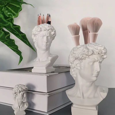 David Statue Vase Resin Decorative Vase And Makeup Brush Holder