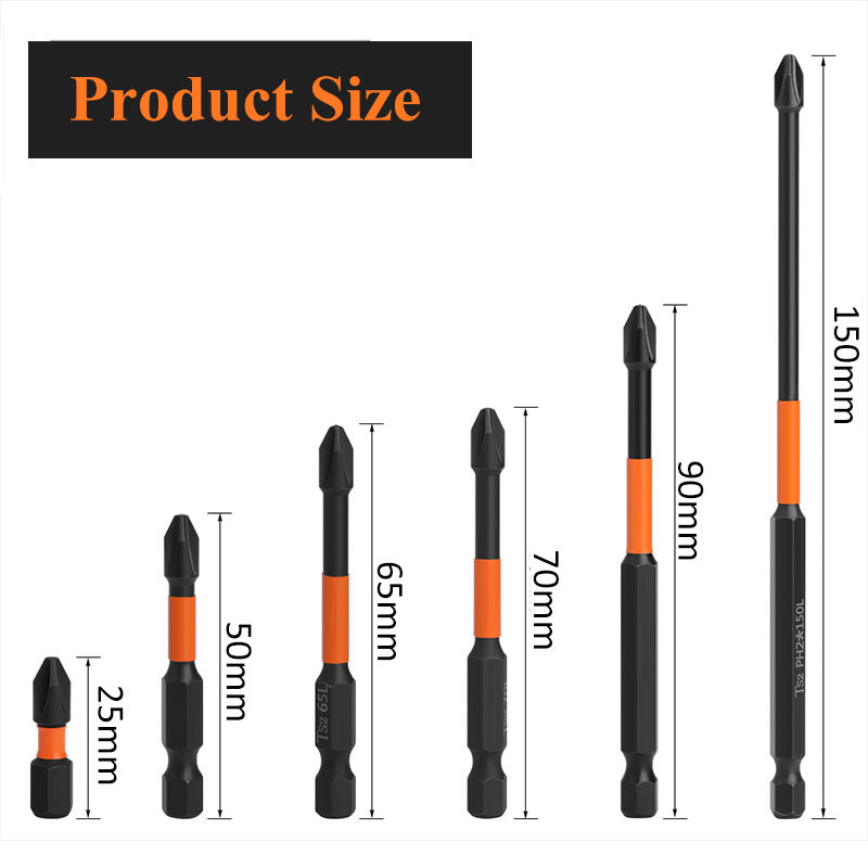 Pousbo Magnetic Cross Impact Screwdriver Bits Set Durable Precision