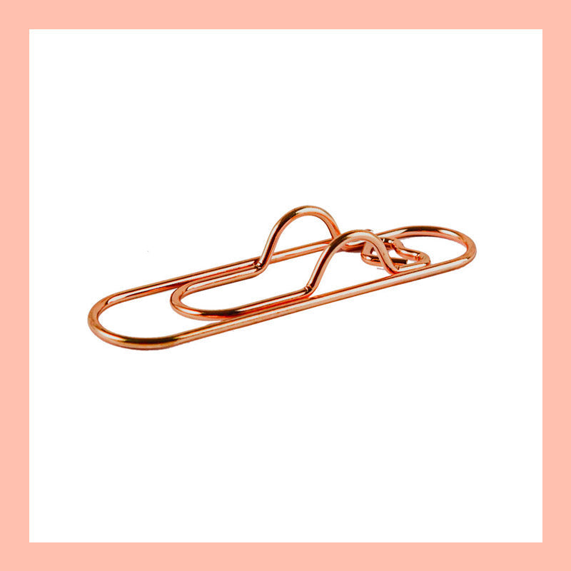 Metal Heart Pen Clip Multifunctional Stylish Office Accessory