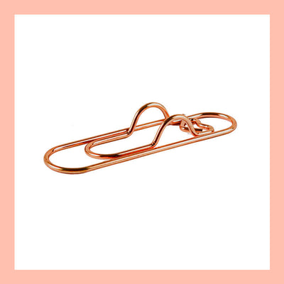 Metal Heart Pen Clip Multifunctional Stylish Office Accessory