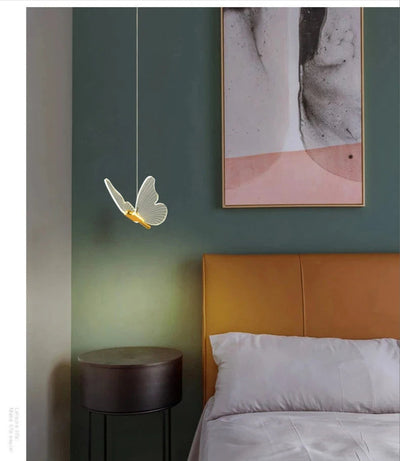 Nordic Butterfly LED Pendant Lamp Elegant Hanging Light For Bedroom