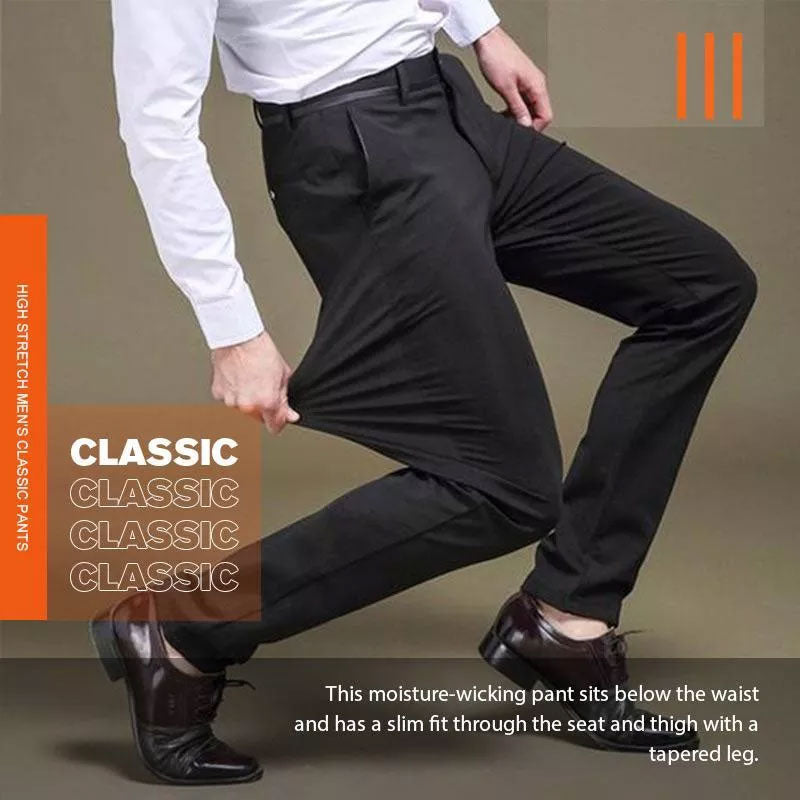 Men's Stretch Pants Classic Comfortable Fit Flexible Fabric
