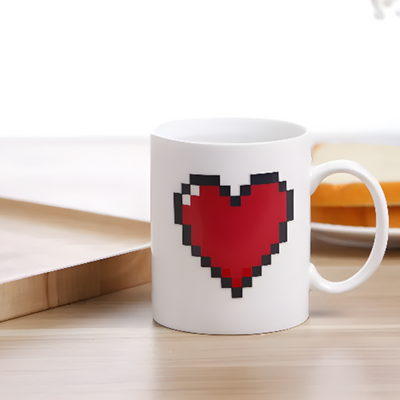 Minecraft Mug Heart Design Ceramic Coffee Cup Gift