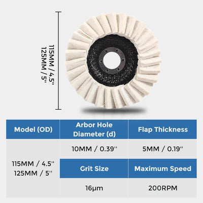 Wool Felt Polishing Disc Flap For Effective Surface Finishing