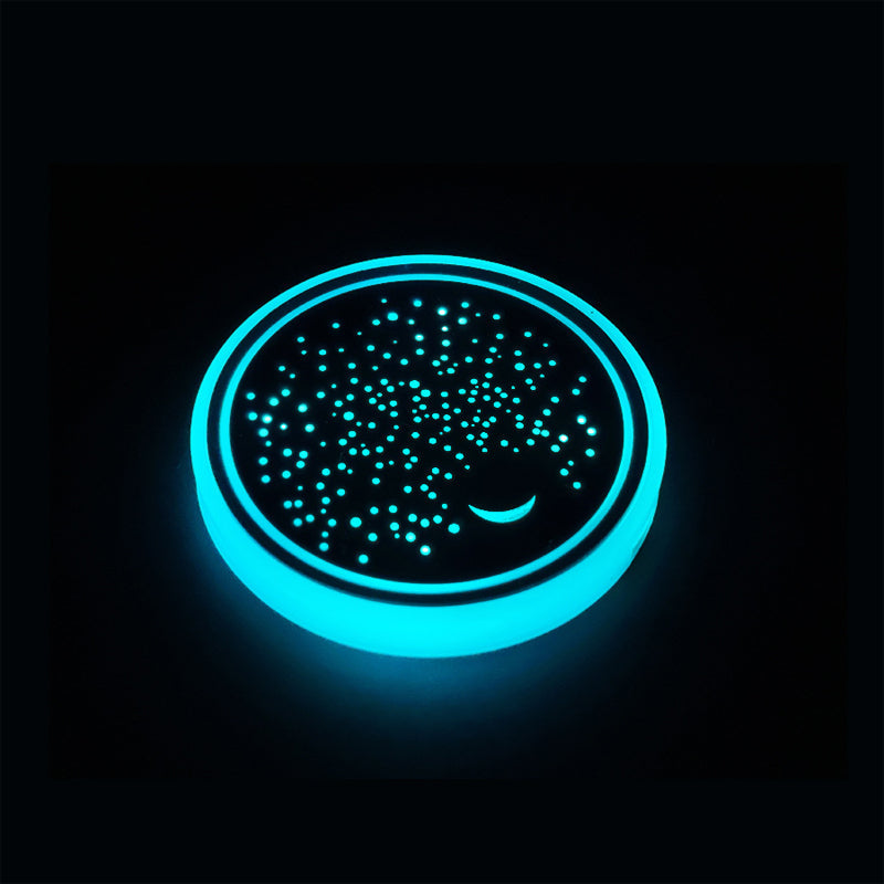 Car LED Cup Holder Coaster Luminous Glow Light Accessory