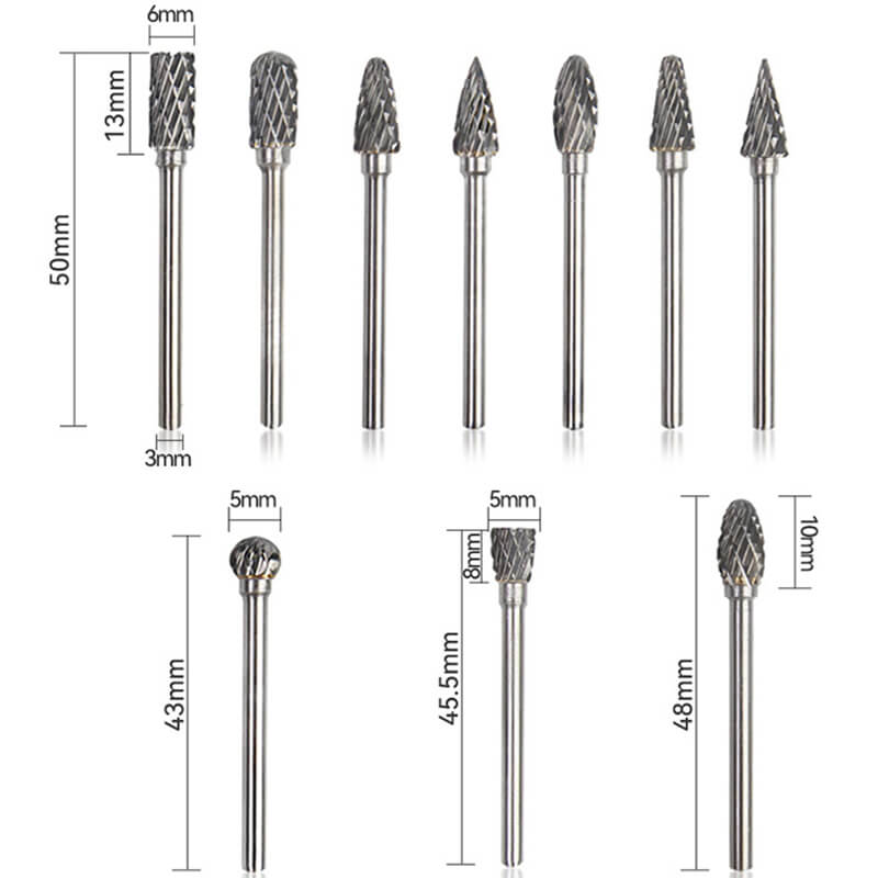 Tungsten Carbide Grinding Head Durable Steel Material Tool