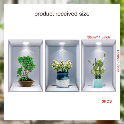 Simulated Plant Flowers 3D Photo Frame Wall Sticker Decoration