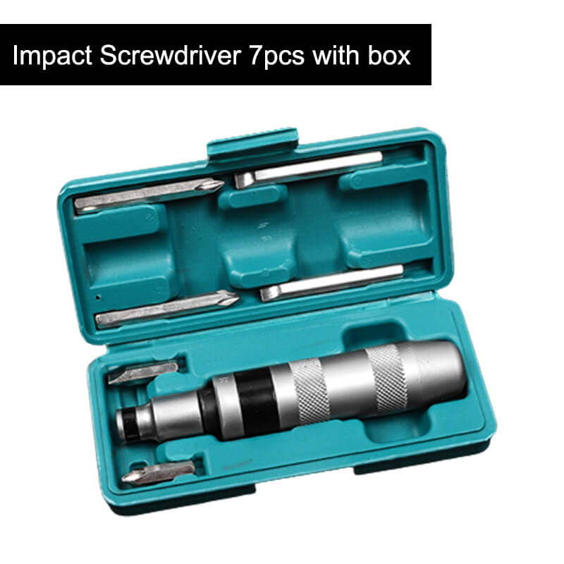 Impact Screwdriver Set With Hammer Heads And Storage Box