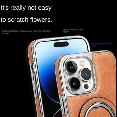 Leather Magnetic Phone Case Stand Holder For Mobile Devices