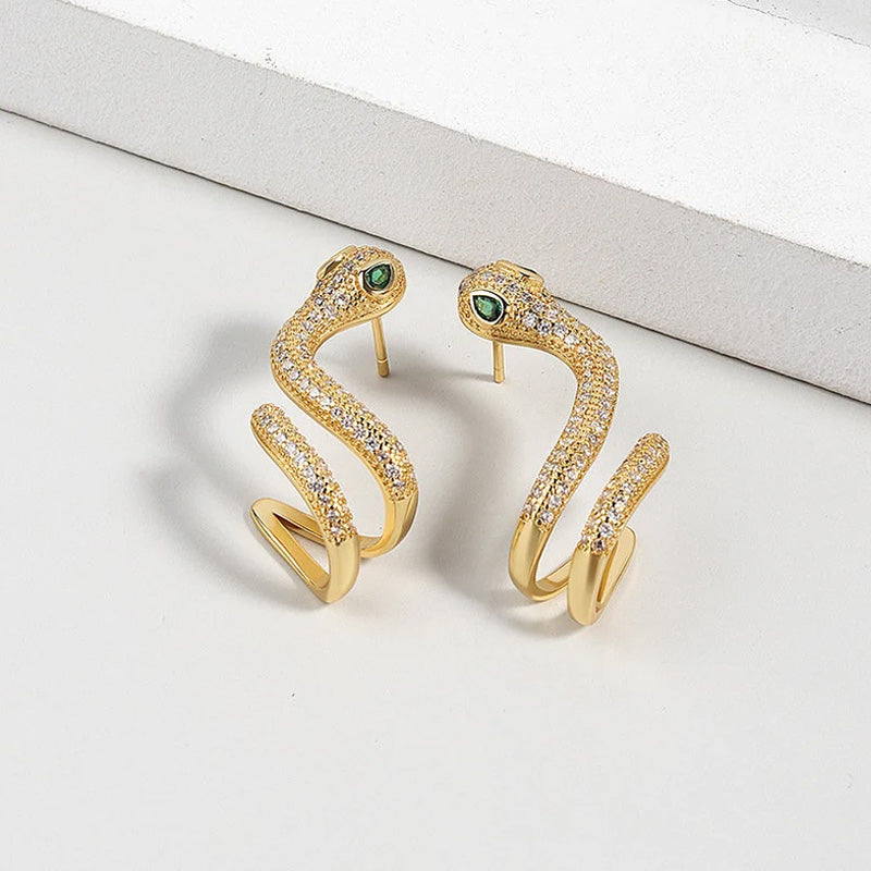 Snake-Shaped Silver Ear Clip Elegant Unique Jewelry Accessory
