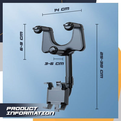 Rotatable Retractable Car Phone Holder For Dashboard And Air Vent