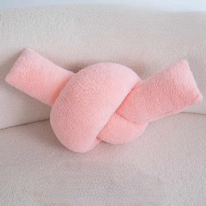 Plush Chain Knot Pillow Soft Decorative Cushion For Sofa And Home