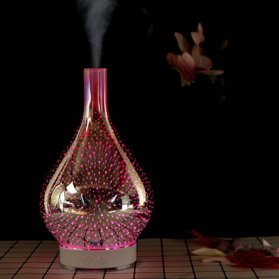 Firework Glass Aroma Diffuser Ultrasonic Humidifier With LED Lights