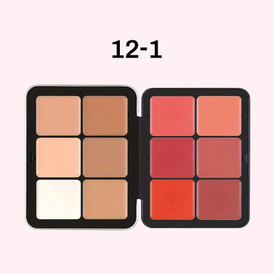 12-Color Blush Cream Palette For Smooth Natural Makeup Look