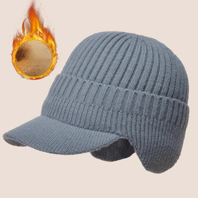 Knitted Winter Hat With Elastic Ear Protection For Outdoor Riding