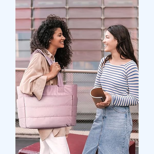 Lightweight Puffy Tote Bag Spacious Durable Everyday Carry Bag