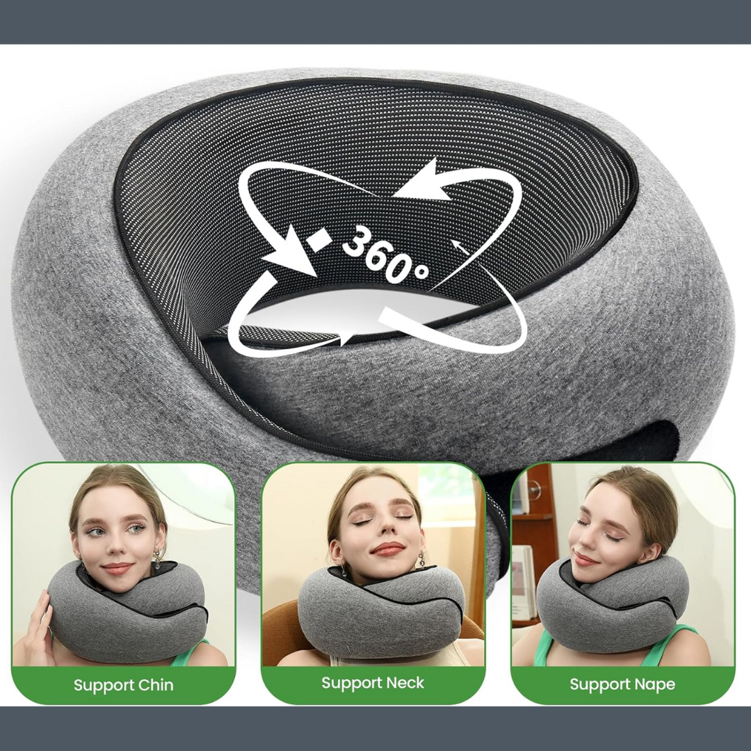 Memory Foam Travel Pillow For Neck Support And Comfort
