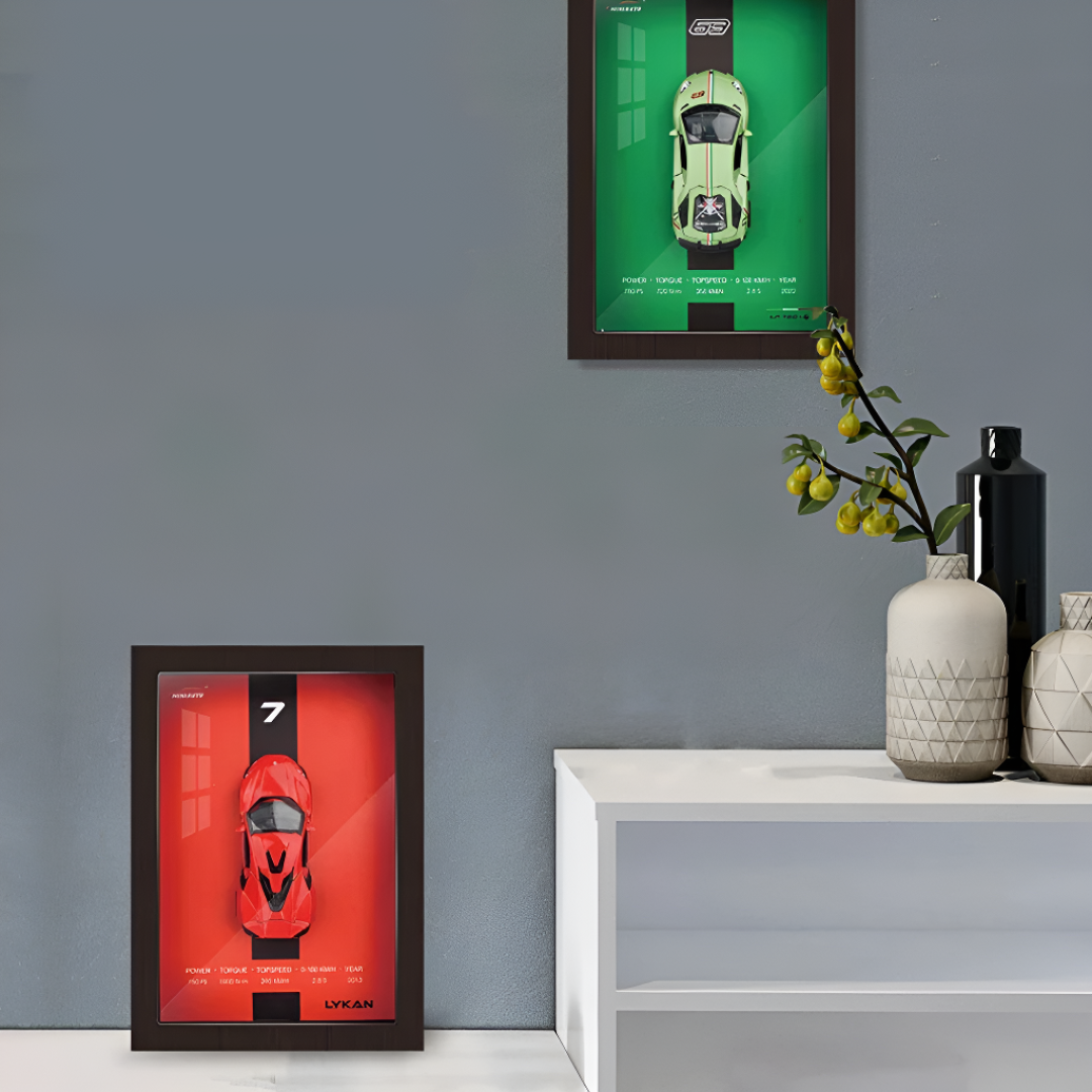 Sports Car Wall Art Diecast Car Frame Decoration