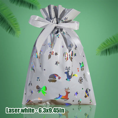 Christmas Drawstring Gift Bag Festive Holiday Present Pouch