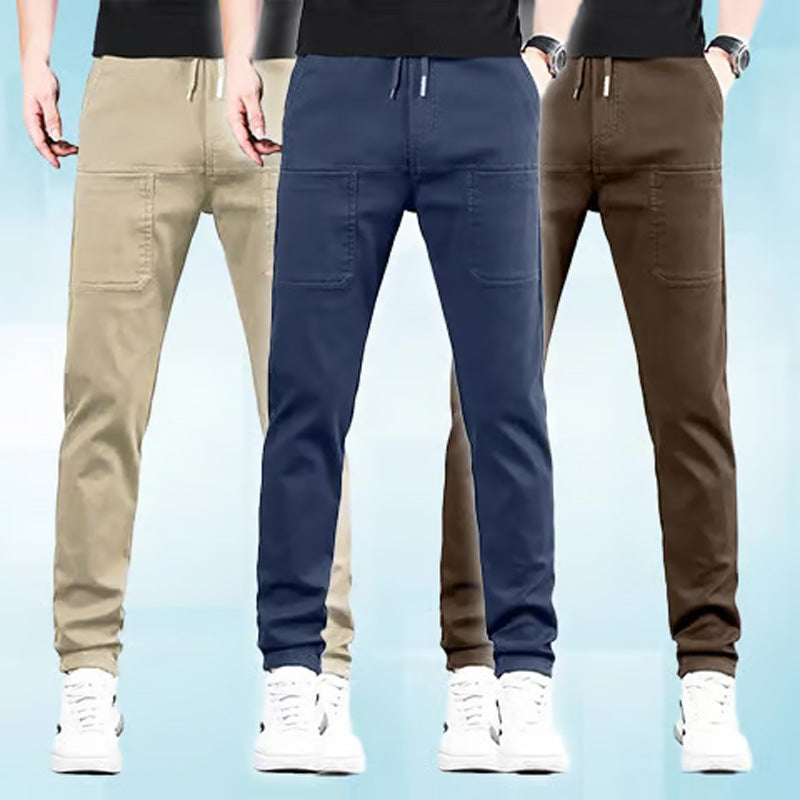 Stretch Cargo Pants With Multiple Pockets And High Stretch Fabric