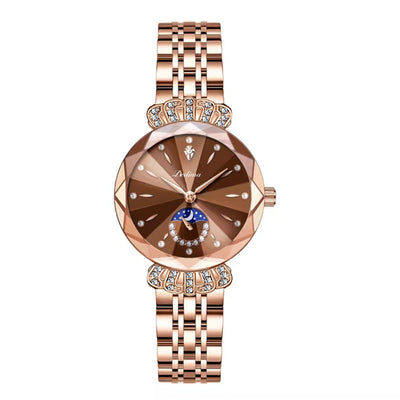 Diamond Moon Star Watch For Women Elegant Stylish Jewelry Timepiece