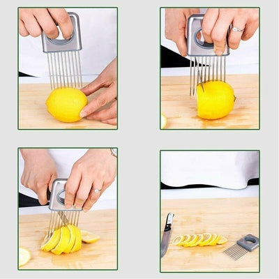Onion Holder Slicer Stainless Steel Vegetable Tomato Cutting Tool