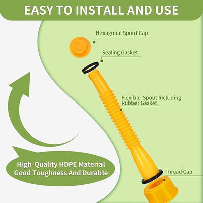 Upgraded Replacement Gas Can Spout With Flexible Nozzle For 1 To 10 Gal Cans
