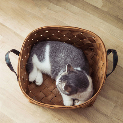 Woven Cat Bed Comfortable Cozy Durable Soft Pet Sleeping Basket