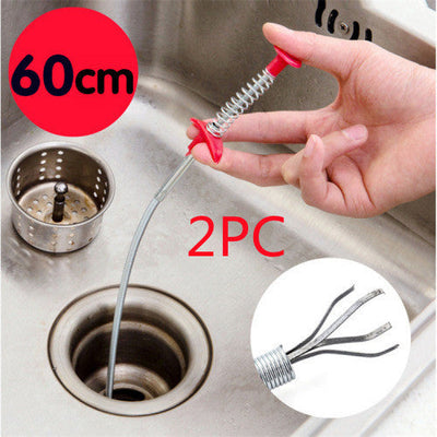 60CM Sewer Dredger Spring Pipe Drain Hair Clog Remover Tool