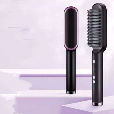 2 In 1 Hair Straightener Hot Comb Curling Tong Electric Brush